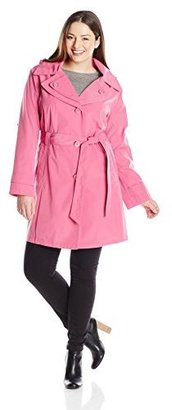 London Fog Women's Plus-Size Single Breasted Double Collar Trench Coat
