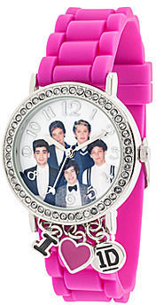 JCPenney FASHION WATCHES One Direction Womens Crystal-Accent Charm Silicone Strap Watch