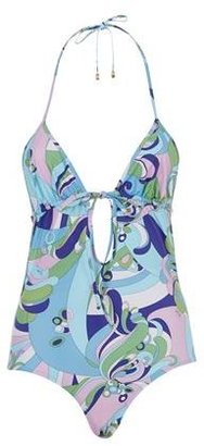 Emilio Pucci Printed Tie-Front Swimsuit