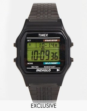 Timex Exclusive for ASOS Vintage Style Digital Watch - Black