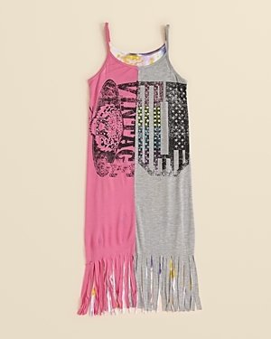 Flowers by Zoe Girls' Athletic Print Tank Dress with Fringe - Sizes S-xl