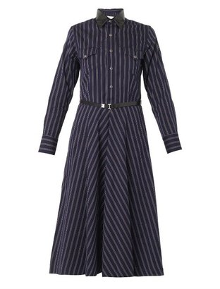 Toga Striped cotton-twill dress