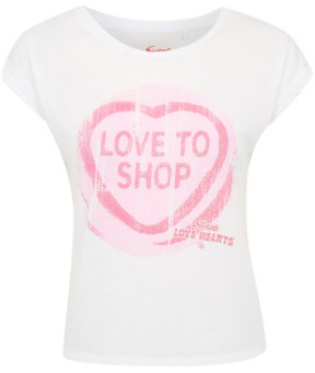 George Love Hearts Love To Shop T-shirt - Cream