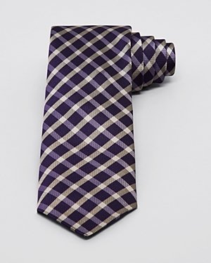 John Varvatos Medium Scale Vintage Woven Check Classic Tie