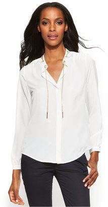 MICHAEL Michael Kors Lace-Up Belted Shirt