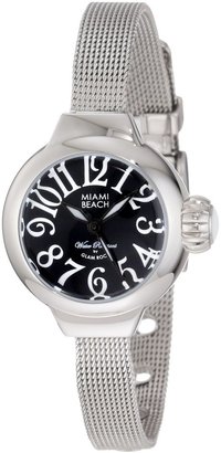 Glam Rock Miami Beach Art Deco MBD27055 26mm Silver Steel Bracelet & Case Mineral Women's Watch