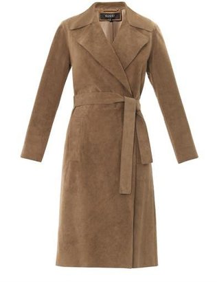 Gucci Suede wrap-around trench coat