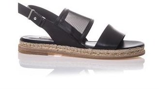 Balenciaga Leather, mesh and espadrille sandals