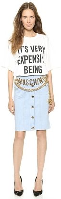 Moschino Logo Belt with Peace Symbol