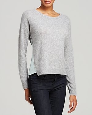 Aqua Cashmere Sweater - Devon Color Block Crewneck