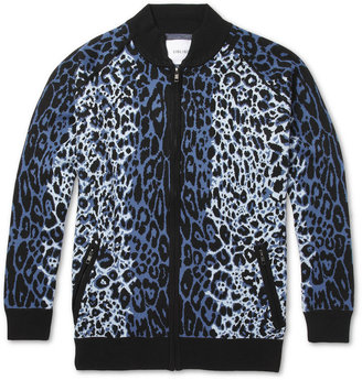 Sibling Leopard-Patterned Knitted Cardigan