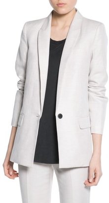 MANGO Outlet Linen-Blend Suit Blazer