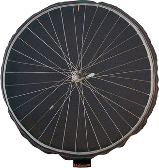 Ella Doran Bike Wheel Round Cushion - Black