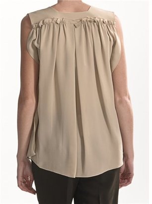 Paperwhite Silk Shirt - Sleeveless (For Women)