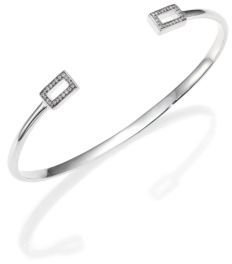 Ippolita Stella Diamond & Sterling Silver Rectangle Huggie Cuff Bracelet
