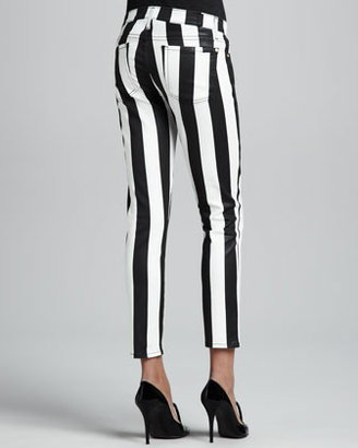 7 For All Mankind Striped Cropped Cigarette Pants