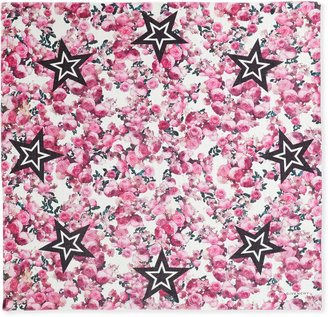 Givenchy Roses And Stars-Print Chiffon Scarf