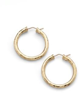 Roberto Coin Martellato 18K Yellow Gold Hoop Earrings/1.25"