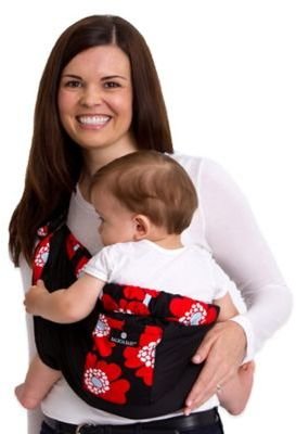 Balboa Baby Dr. Sears Original Adjustable Baby Sling in Black with Red Poppy Trim