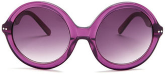 7 For All Mankind Women's Purple Crystal Round Frame Sunglasses