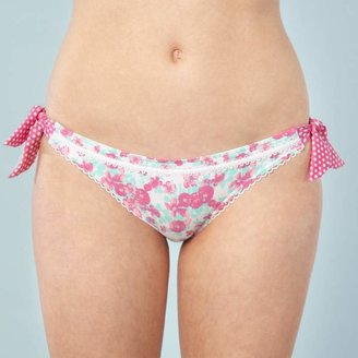 Floozie by Frost French Designer Pink Floral Bunny Tie Bikini Bottoms