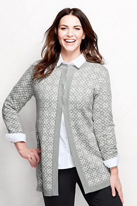 Lands' End Women's Plus Size Crewneck Cardigan Sweater