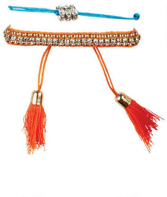 Delia's Tassel Pave Friendship Bracelet Set
