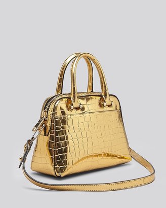 Milly Crossbody - Gold Croc-Embossed Small Satchel