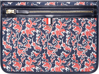 Thom Browne Red Leather Leaf Document Pouch
