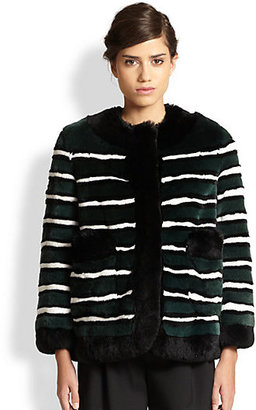 Marc Jacobs Striped Rex Rabbit Fur Jacket