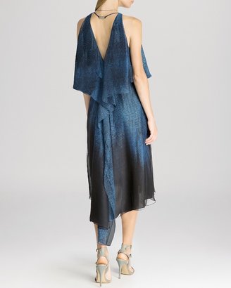 Halston Dress - Sleeveless Print Back Drape
