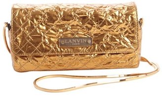 Lanvin gold leather goltone chain strap shoulder bag