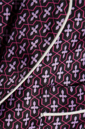 Olivia von Halle Lila Mira printed silk-satin pajama set