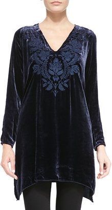 Johnny Was Holland Embroidered Velvet Tunic