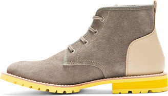 Junya Watanabe Grey & Beige Lace-Up Ankle Boots