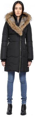 Mackage Trish-F4 Black Long Winter Down Coat With Fur Hood