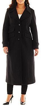 JCPenney Worthington Wool-Blend Classic Long Tailored Coat - Plus