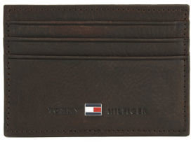 Tommy Hilfiger Men's Leather Johnson Credit Card Holder - Brown