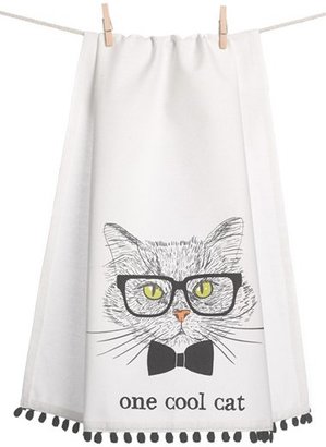 Levtex 'Cat with Glasses' Dish Towel