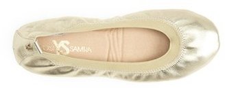 Yosi Samra 'Samara' Metallic Foldable Ballet Flat (Women)