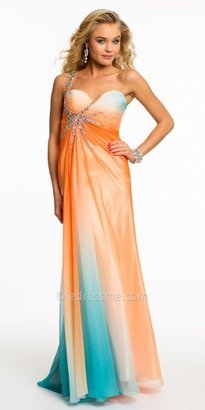 Dave and Johnny One Shoulder Gathered Sweetheart Neckline Prom Dress