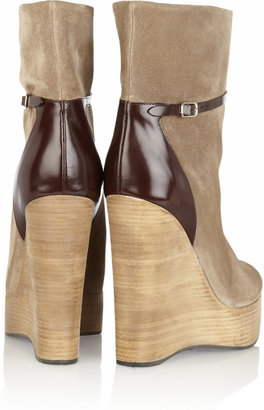 Chloé Suede wedge ankle boots