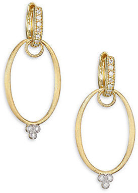 Jude Frances Provence Diamond & 18K Yellow Gold Oval Earring Charm Frames