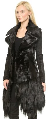 Donna Karan Belted Fur Coat