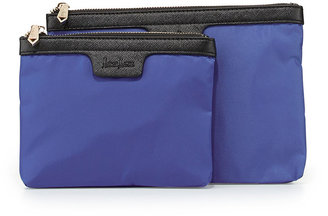 Neiman Marcus Two-Piece Cosmetics Bag Boxed Set, Royal Blue