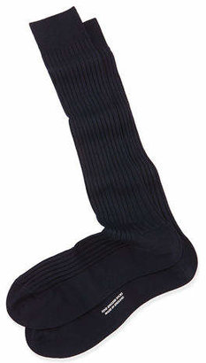 Pantherella Over-the-Calf Ribbed Lisle Socks