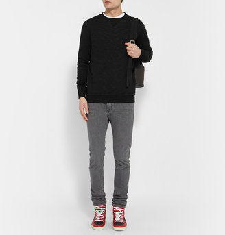 Saint Laurent Tiger-Pattern Appliqué Loopback Cotton-Jersey Sweatshirt