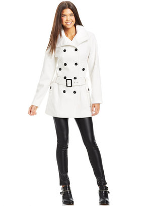 Amy Byer BCX Juniors' Belted Double-Breasted Coat