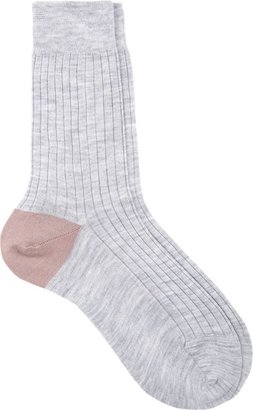 Maria La Rosa Solid Mid-Calf Sock-Grey