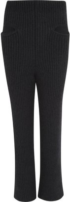 Haider Ackermann Black chunky knit bootcut trousers